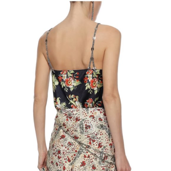 PACO RABANNE Chain trim Floral print tank top F 38 US 6 - Picture 2 of 10
